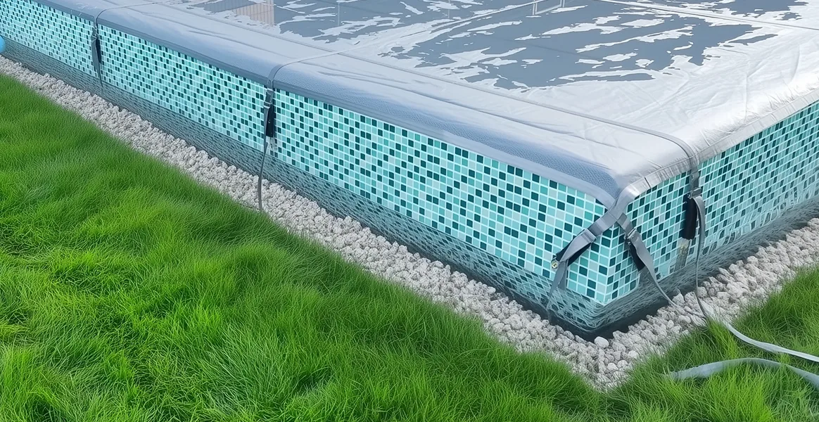 Покрывало для бассейна под снегом — защита зимой в Сызрани